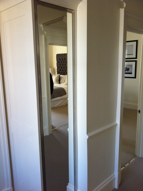Full-length wardrobe mirror fitted in Roehampton home